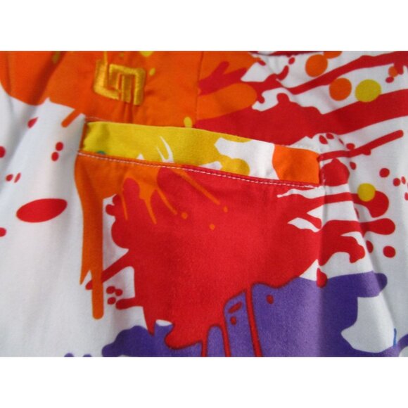 Loudmouth Ladies Splash Art Skort Golf US 8 Bright Paint Splatter Drop Cloth GUC - Picture 11 of 15